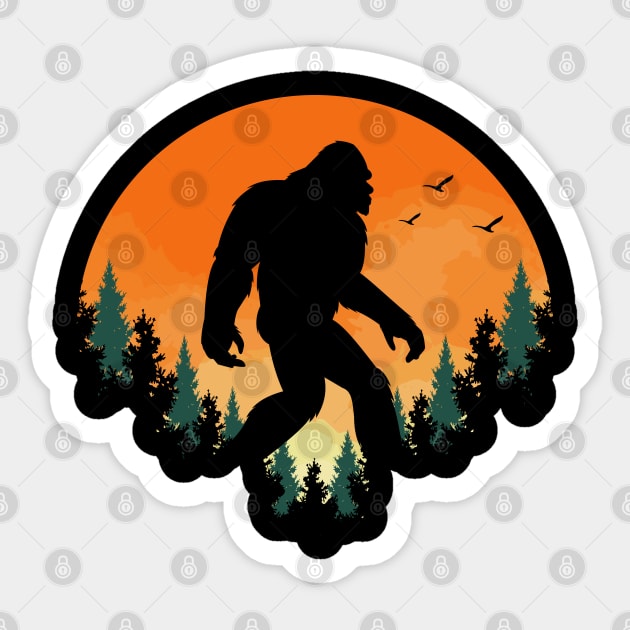 Sasquatch Sun Sticker by Tesszero